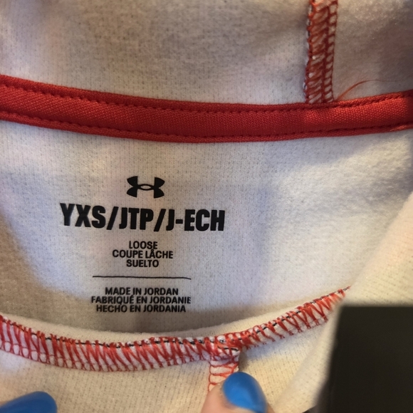 Under Armour Boys' Armour Fleece Camo Hoodie Youth XS Black Red Activewear - Picture 3 of 7